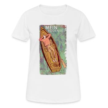 Bodensee - Frauen T-Shirt atmungsaktiv - Weiß - Vorne - AI Model Female 172 dark (172cm)