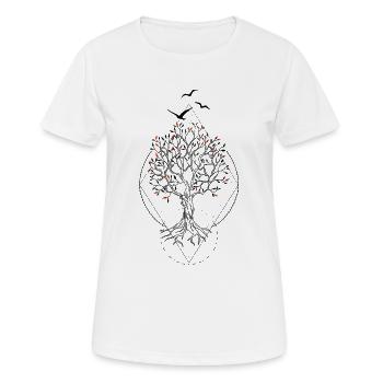 Coucher de soleil feuillu - T-shirt respirant Femme - blanc - Devant - AI Model Female 172 dark (172cm)
