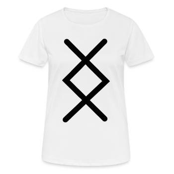 Ingwaz Fruchtbarkeit - Frauen T-Shirt atmungsaktiv - Weiß - Vorne - AI Model Female 172 dark (172cm)