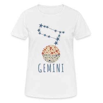 La constellation des Gémeaux - T-shirt respirant Femme - blanc - Devant - AI Model Female 172 dark (172cm)