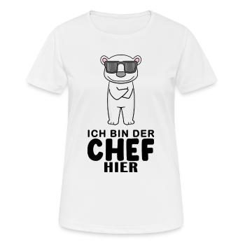 Chef Spruch mit Eisbär Motiv - Frauen T-Shirt atmungsaktiv - Weiß - Vorne - AI Model Female 172 dark (172cm)