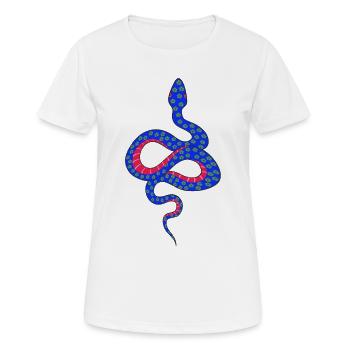 Blue and Red Flowering Snake - Women's Breathable T-Shirt - white - Front - AI Model Female 172 dark (172cm)