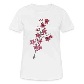 Rameau de cerisier  - T-shirt respirant Femme - blanc - Devant - AI Model Female 172 dark (172cm)