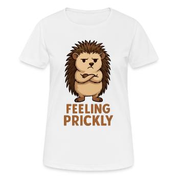 Hérisson épineux avec visage arrogant - T-shirt respirant Femme - blanc - Devant - AI Model Female 172 dark (172cm)
