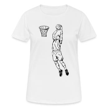 Basketball Slam Dunk - T-shirt respirant Femme - blanc - Devant - AI Model Female 172 dark (172cm)