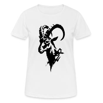 Steinbock schwarz - Frauen T-Shirt atmungsaktiv - Weiß - Vorne - AI Model Female 172 dark (172cm)