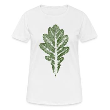 Feuille de chêne - Feuille de chêne / Nature & Forest Design - T-shirt respirant Femme - blanc - Devant - AI Model Female 172 dark (172cm)