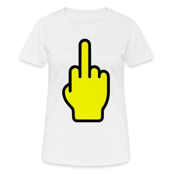 Mittelfinger Symbol - Frauen T-Shirt atmungsaktiv - Weiß - Vorne - AI Model Female 172 dark (172cm)
