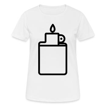 Feuerzeug - Frauen T-Shirt atmungsaktiv - Weiß - Vorne - AI Model Female 172 dark (172cm)