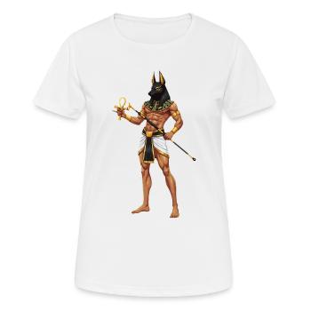 Anubis-Krieger mit Ankh-Cosplay - Frauen T-Shirt atmungsaktiv - Weiß - Vorne - AI Model Female 172 dark (172cm)