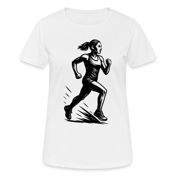 Message clair en cours - T-shirt respirant Femme - blanc - Devant - AI Model Female 172 dark (172cm)