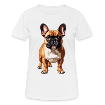 Bouledogue français - T-shirt respirant Femme - blanc - Devant - AI Model Female 172 dark (172cm)