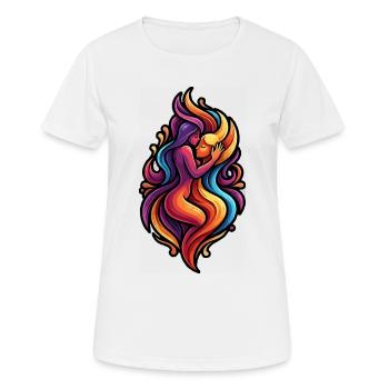 Colorful Love Embrace - Women's Breathable T-Shirt - white - Front - AI Model Female 172 dark (172cm)