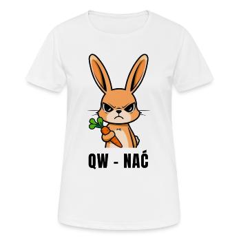 QW NAĆ – Der Hase, der sagt, was du denkst - Frauen T-Shirt atmungsaktiv - Weiß - Vorne - AI Model Female 172 dark (172cm)