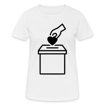 Wahlurne Herz Spende Outline - Frauen T-Shirt atmungsaktiv - Weiß - Vorne - AI Model Female 172 dark (172cm)