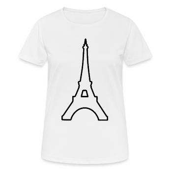 Eiffelturm Paris minimalistisches Wahrzeichen - Frauen T-Shirt atmungsaktiv - Weiß - Vorne - AI Model Female 172 dark (172cm)