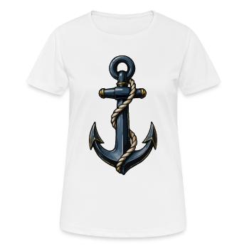 Maritimes Anker-Tau Motiv - Frauen T-Shirt atmungsaktiv - Weiß - Vorne - AI Model Female 172 dark (172cm)