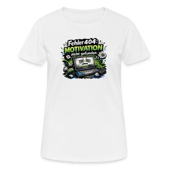 Fehler404: Motivation nicht gefunden - Frauen T-Shirt atmungsaktiv - Weiß - Vorne - AI Model Female 172 dark (172cm)