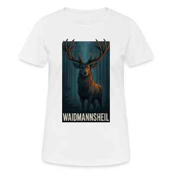 Waidmanns Heil: Hirsch im Wald - Frauen T-Shirt atmungsaktiv - Weiß - Vorne - AI Model Female 172 dark (172cm)