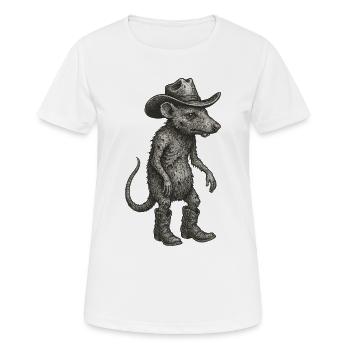 Vintage Mouse Rat Cowboy Texas USA - T-shirt respirant Femme - blanc - Devant - AI Model Female 172 dark (172cm)
