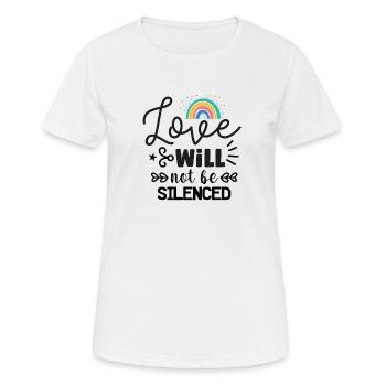 Love remains silent with rainbow - Women's Breathable T-Shirt - white - Front - AI Model Female 172 dark (172cm)