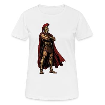 Chevalier spartiate à la veste rouge - T-shirt respirant Femme - blanc - Devant - AI Model Female 172 dark (172cm)
