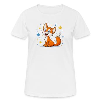 01_Mio_Sterne - Frauen T-Shirt atmungsaktiv - Weiß - Vorne - AI Model Female 172 dark (172cm)