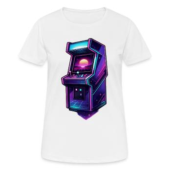Arcade néon Crépuscule Rétro - T-shirt respirant Femme - blanc - Devant - AI Model Female 172 dark (172cm)