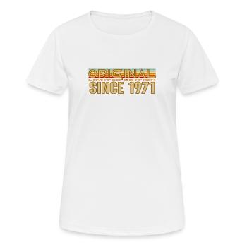 Original seit 1971 Retro-Logo - Frauen T-Shirt atmungsaktiv - Weiß - Vorne - AI Model Female 172 dark (172cm)