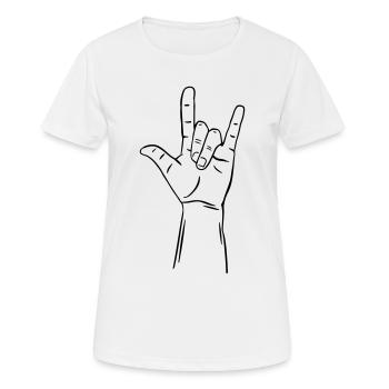 geste de la main je t'aime / je t'aime - T-shirt respirant Femme - blanc - Devant - AI Model Female 172 dark (172cm)