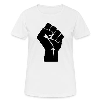 Le poing levé - T-shirt respirant Femme - blanc - Devant - AI Model Female 172 dark (172cm)