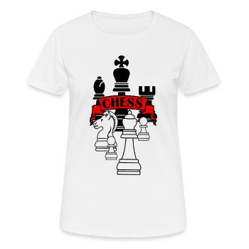 Schachbanner-Logo - Frauen T-Shirt atmungsaktiv - Weiß - Vorne - AI Model Female 172 dark (172cm)