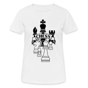 Schachlogo - Frauen T-Shirt atmungsaktiv - Weiß - Vorne - AI Model Female 172 dark (172cm)