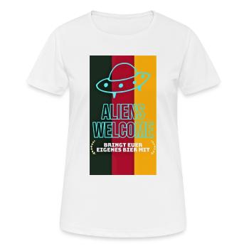 Bière Alien Réception Humour - T-shirt respirant Femme - blanc - Devant - AI Model Female 172 dark (172cm)