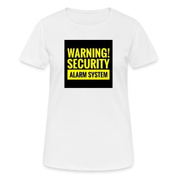 T-shirt d’avis de sécurité dangereux - T-shirt respirant Femme - blanc - Devant - AI Model Female 172 dark (172cm)