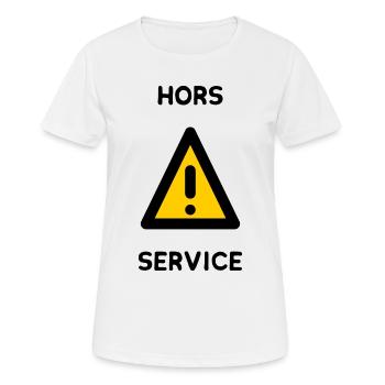 HORS SERVICE. PANNEAU. DANGER. HUMOUR. DRÔLE - T-shirt respirant Femme - blanc - Devant - AI Model Female 172 dark (172cm)