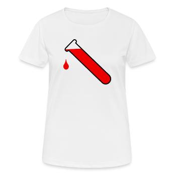 Logo de la prise de sang - T-shirt respirant Femme - blanc - Devant - AI Model Female 172 dark (172cm)