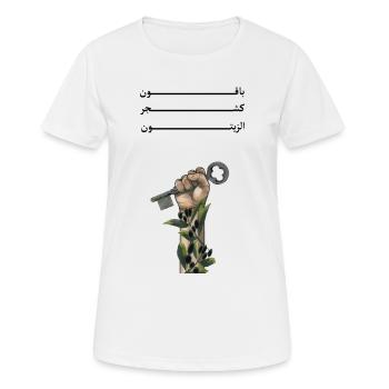 Solide comme des oliviers - T-shirt respirant Femme - blanc - Devant - AI Model Female 172 dark (172cm)