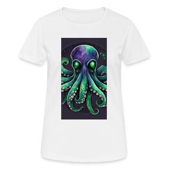 Octopus cosmique émeraude - T-shirt respirant Femme - blanc - Devant - AI Model Female 172 dark (172cm)