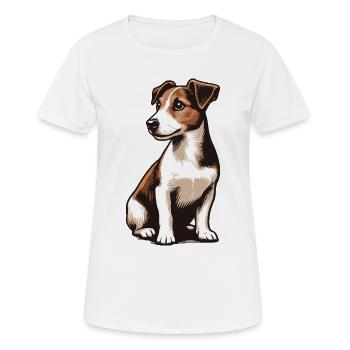 Jack Russell Terrier - Frauen T-Shirt atmungsaktiv - Weiß - Vorne - AI Model Female 172 dark (172cm)