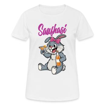 Niedlicher Hasen-Traum mit Party-Accessoires - Frauen T-Shirt atmungsaktiv - Weiß - Vorne - AI Model Female 172 dark (172cm)