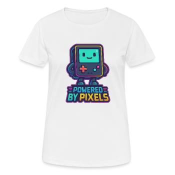Verpixelter Bot mit ermächtigter Nachricht - Frauen T-Shirt atmungsaktiv - Weiß - Vorne - AI Model Female 172 dark (172cm)
