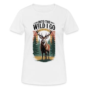 Wandern - Ich gehe in die Wildnis - Frauen T-Shirt atmungsaktiv - Weiß - Vorne - AI Model Female 172 dark (172cm)