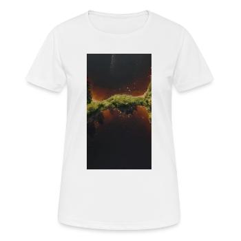 Luftbild Flusskorridor Inselgrün - Frauen T-Shirt atmungsaktiv - Weiß - Vorne - AI Model Female 172 dark (172cm)
