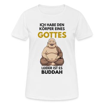 Body of a God – Unfortunately it is Buddah - Women's Breathable T-Shirt - white - Front - AI Model Female 172 dark (172cm)