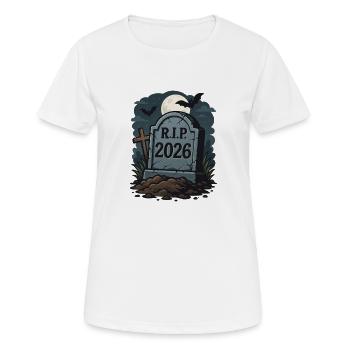 Repose en paix Halloween 2026 Grabstein - T-shirt respirant Femme - blanc - Devant - AI Model Female 172 dark (172cm)