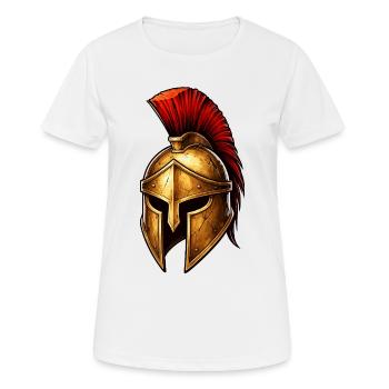 Spartanischer Ritterhelm - Frauen T-Shirt atmungsaktiv - Weiß - Vorne - AI Model Female 172 dark (172cm)