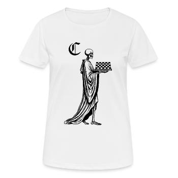 Skelett mit Schachbrett - Frauen T-Shirt atmungsaktiv - Weiß - Vorne - AI Model Female 172 dark (172cm)