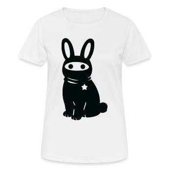 Lapin Masqué avec étoile – Antifascism Antifa - T-shirt respirant Femme - blanc - Devant - AI Model Female 172 dark (172cm)