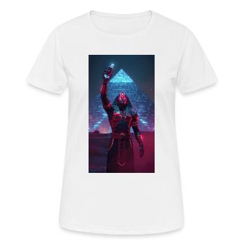 Pharaon en lumière néon - T-shirt respirant Femme - blanc - Devant - AI Model Female 172 dark (172cm)